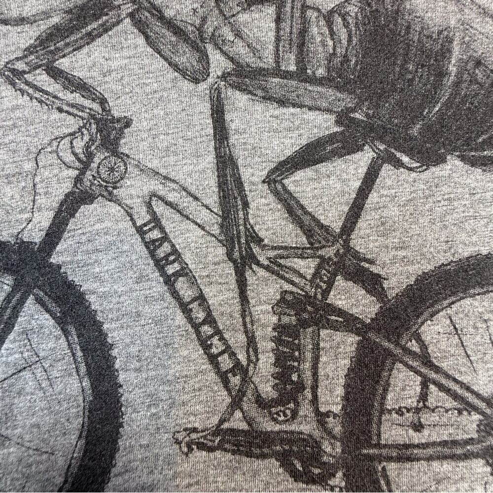 Unisex Canvas Gray T shirt with Ant on a Bicycle Graphic Short Sleeve V Neck - Picture 12 of 16